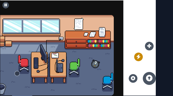 Robot Vacuum game with rotation controls